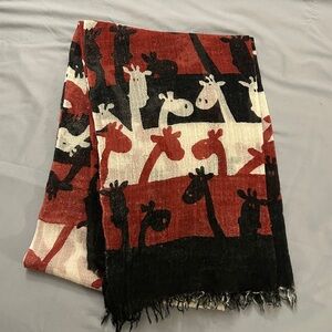 Handmade Giraffe Patterned Scarf/Shawl